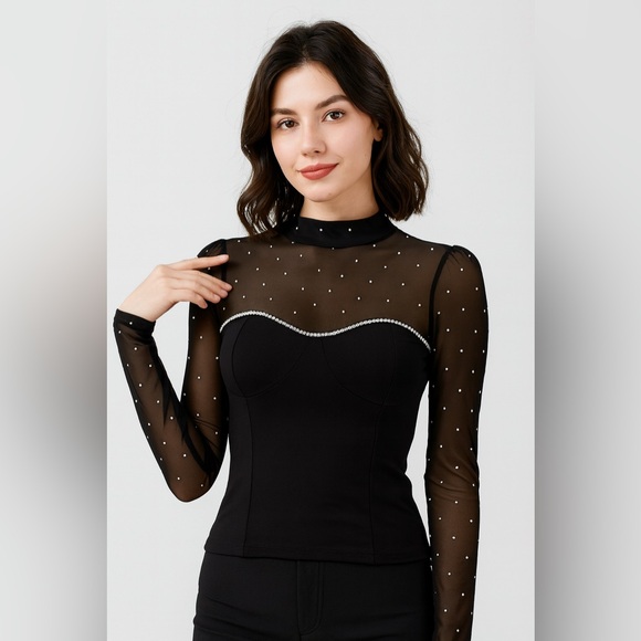 Glamour Shine Mesh Top - Picture 3 of 11